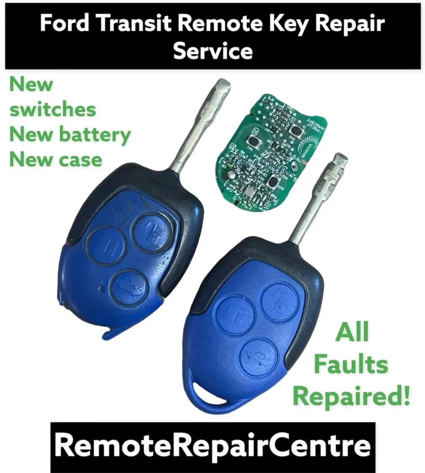Ford Transit MK7 2006-2014 Blue Key Fob Case + Battery VL2330 +Switches Repair - Image 1 of 1