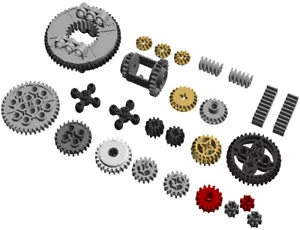 Lego Zahnräder Probe 2 (26 Teile) - Wurm, Kupplung, Abschrägung, Gestell, Plattenspieler, Differential - Bild 1 von 1
