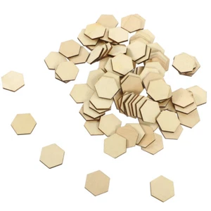 100 piezas astillas de madera hexagonales suministros de artesanía artesanías sin terminar - Imagen 1 de 12