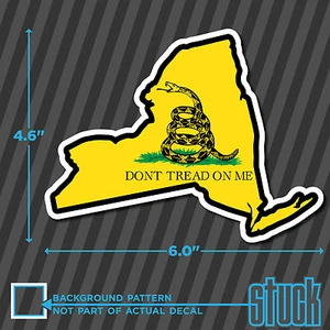 New York State Don't Tread On Me - 6.0"x4.6" - printed vinyl decal sticker NY - Bild 1 von 1