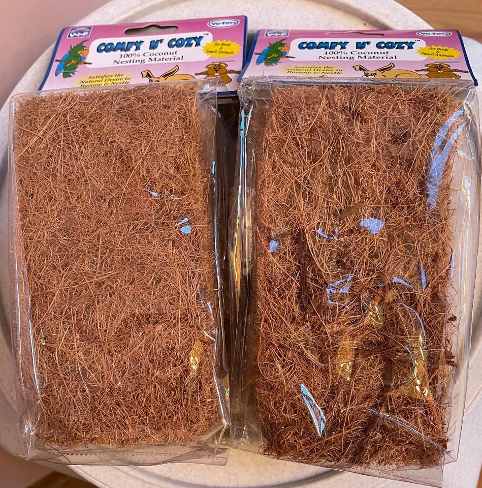 VO-TOYS X's 2 Coco Coconut Fiber Tropical Comfy Cozy Nest Nesting Box Material Bed Bird