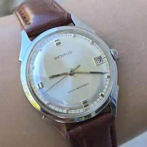 Vintage BENRUS #3051 Men's manual wind watch ETA 2372 17Jewels swiss 1960s - Picture 1 of 17