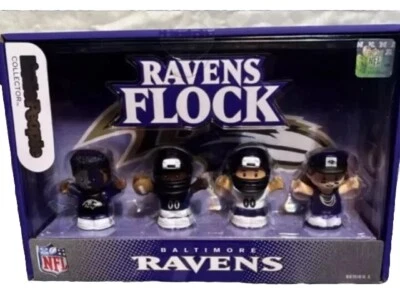 Fisher Price Little People Baltimore Ravens Flock 4 Pack NFL Football Series 1 - Image 1 of 4