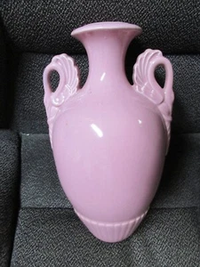 ""MID CENTURY - PINK CERAMIC LAMP BASE"" - VINTAGE - SWAN HANDLES - Picture 1 of 4