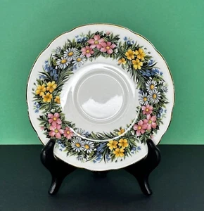 PARAGON England 5-1/2" Saucer Gold Rimmed Floral China "Seasonal Greetings" - Picture 1 of 5
