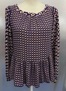 Maeve by Anthropologie Cheyenne-Bluse Oberteil bunt bunt geometrisch Schößchen - Bild 1 von 8