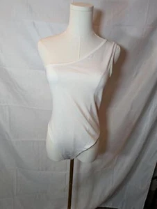 NWOT Stylish One-Shoulder White Bodysuit Women's Size Large - Picture 1 of 5