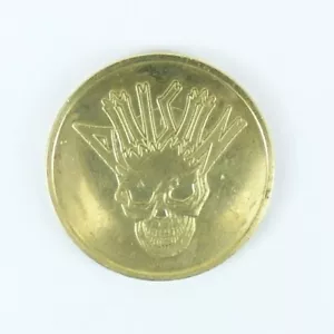 Brass Pog Slammer Poison Skull by SlamTek Slammerhead Technology - Picture 1 of 2