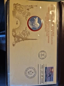 Numisbrief USA 50 Jahre Lindbergh Alleinüberquerung Atlantik Silber Medaille 925 - Bild 1 von 8