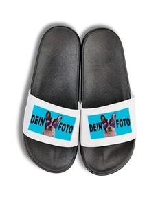Unisex Badelatschen bedrucken Wunschfoto personalisiertes Geschenk Herren Damen - Bild 1 von 48