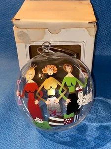 3 Friends Shopping Glass Christmas Ornament New in Box Loc C - Picture 1 of 10