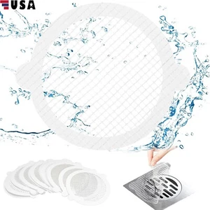 30pcs Disposable Shower Drain Hair Catcher Mesh Sticker Strainers for Shower USA - Picture 1 of 21