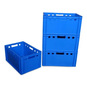 4 x E3 Eurofleischkiste Metzgerkiste Transportbox Obstkiste Gemüsekiste NEU blau - Bild 1 von 1