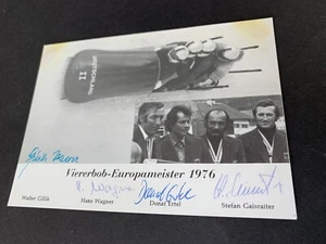 4er Bob Europameister 1976 seltene ältere Autogrammkarte 10x15 - Bild 1 von 1