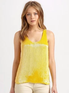 Ralph Lauren 'Jackie' Blue Label Silk Beaded Embellished Yellow Citrus US6 UK10 - Picture 1 of 1