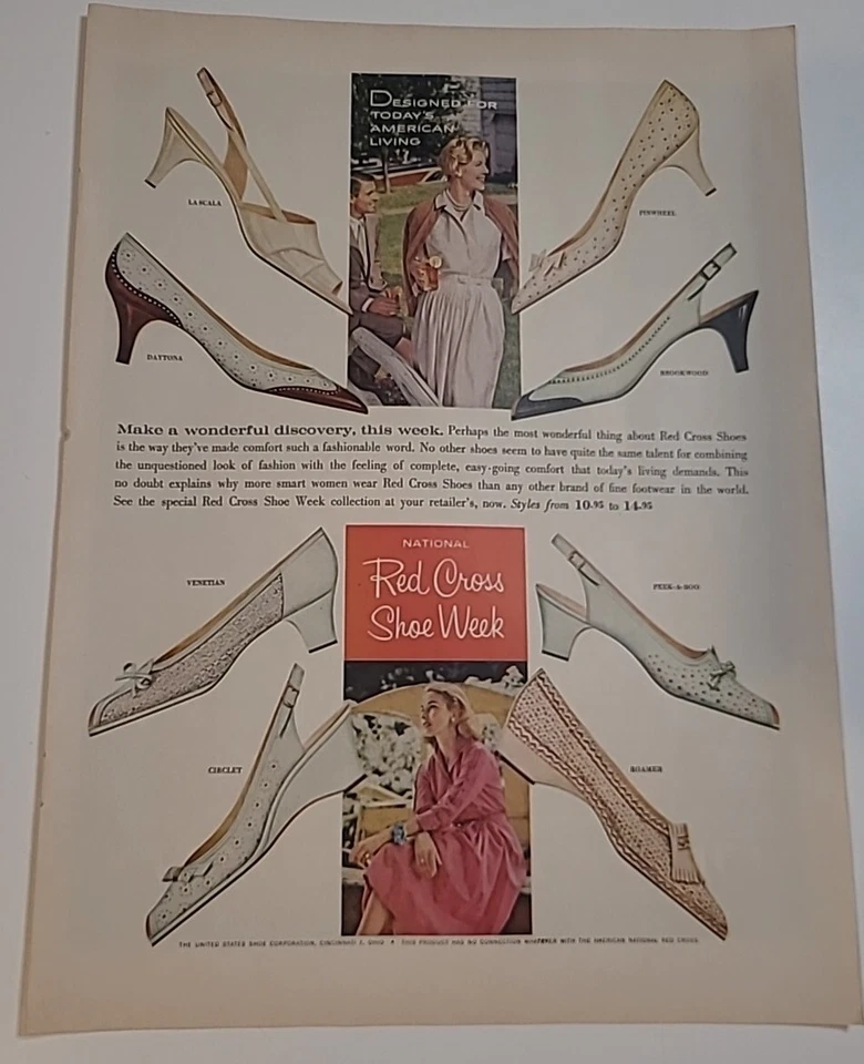 Anuncio impreso Cruz Roja Shoe Week 1960 vintage 10x14 Foto 1 de 1