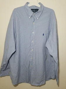 Ralph Lauren langärmeliges geknöpftes Herrenhemd 17,5 - 34/35 klassische Passform Schecks - Bild 1 von 4