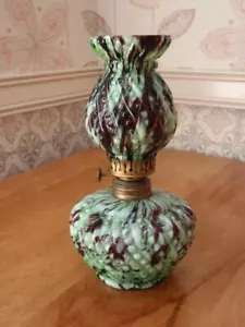 THE NEW ART MINIATURE NIGHT LAMP IN END OF DAY GLASS (S369) CIRCA 1900 - Picture 1 of 1