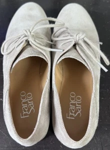 Franco Sarto Sueded Leather Flats Women's 6.5M Neutral Beige or TAUPE MINT COND! - Picture 1 of 4