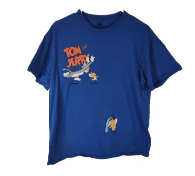 Tom and Jerry Boys Short Sleeve T-Shirt Blue Design Tom and Jerry size Large - Image 1 of 4
