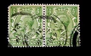 Great Britain / 1910-13 / King George V / Used / 1/2 Pence / Block of 2/ SC159 - Picture 1 of 1