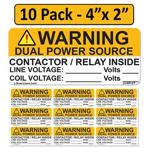 Dual Power Source Contrator Relay Inside Label Sticker Waterproof Ultra Durable - Picture 1 of 6