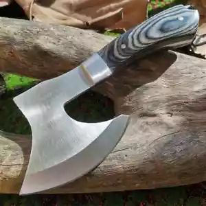 Portable Tactical Stainless Steel Hunting Survival Axe Colored Wooden Handle - Picture 1 of 15