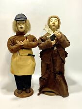 2 Old Style Figurine Holiday Carolers-Carpenter, Pauper 11" Man and Woman