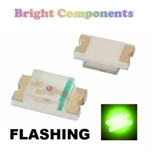10 x 0805 Flashing Green LED (SMD) - Ultra Bright - UK Seller - Picture 1 of 1