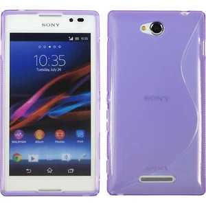Silikon Hülle für Sony Xperia C lila S-Style + 2 Schutzfolien - Bild 1 von 5