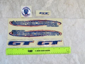 GT PRO PERFORMER DECALS BMX FREESTYLE STICKERS NOS CHROME WHITE BLUE RED - Picture 1 of 1