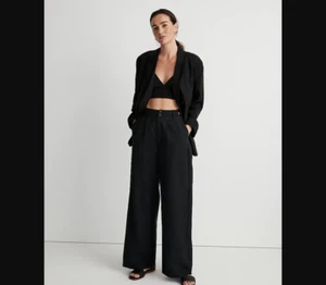 Madewell NEW NWT Womens XL Black Relaxed Blazer Elyaf Drop Shoulder - Picture 1 of 15