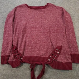 Maglione Maurices donna M bordeaux treccia cravatte ufficio casual costiero oversize - Foto 1 di 11