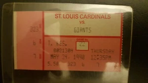 Boleto de los Cardenales de San Luis vs. Gigantes 24 de mayo de 1990 - Imagen 1 de 2