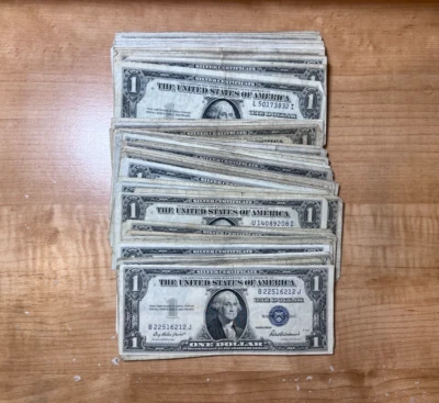 1935 Nota de Selo Azul de Um Dólar Certificado de Prata Antiga Nota dos EUA US$ 1 Frete Grátis - Imagem 1 de 2