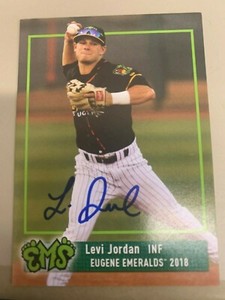 Levi Jordan 2018 Eugene Emeralds Signed Team Card