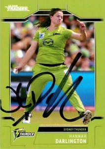 Tarjeta de cricket firmada 2020 2021 Sydney Thunder WBBL Hannah Darlington - Imagen 1 de 3
