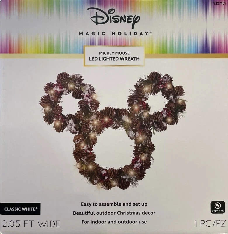 Disney Magic Holiday Mickey Mouse LED Lighted Wreath Tested & Working