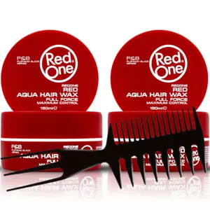 2x RedOne Haarwachs Aqua Wax Red 150ml & Kombi Styling Kamm 3-in-1 - Bild 1 von 8