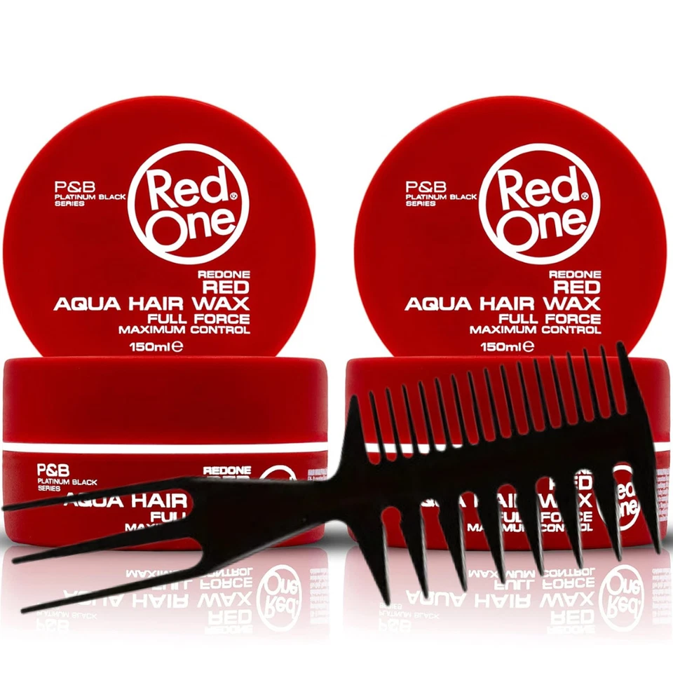 2x RedOne Haarwachs Aqua Wax Red 150ml & Kombi Styling Kamm 3-in-1 - Bild 1 von 4