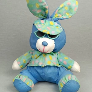 EURO PLAY Hase mit Brille ❤️ Knautschi Ballonseide Vintage Stofftier Kuschel - Bild 1 von 7
