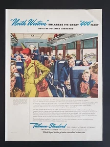 1946 Print Ad North Western Trains People Sitting Inside Train Server - Bild 1 von 2
