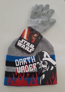 DISNEY STAR WARS 2 TEILE SET STRICKMÜTZE KINDER STAR WARS SET MÜTZE HANDSCHUHE - Bild 1 von 1