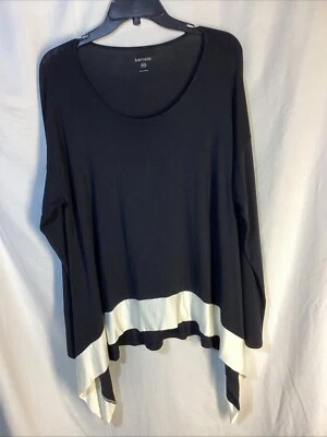 Pullover Kensie para mujer negro manga larga tejido manga campana cuello redondo talla M Foto 1 de 4