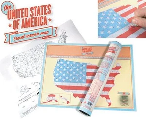 SCRATCH OFF MAP personalisierte US-Karte Poster Luckies persönliches Reiseprotokoll Geschenk - Bild 1 von 3