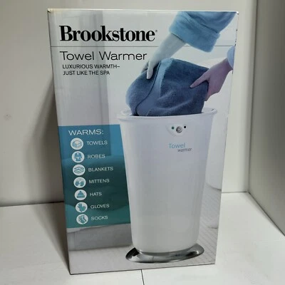 Nuevo en caja calentador de toallas Brookstone blanco de gran tamaño para toallas grandes, batas, etc. Foto 1 de 4