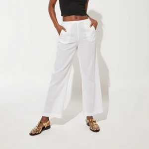 J.Crew Airy Gauze Beach Pants Womens Relaxed Fit Sheer White Lightweight Pockets - Picture 1 of 5