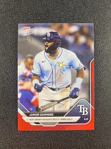 2025 Topps Now Junior Caminero "1st MLB Granny" Red Foil Parallel 2/5 Rays - Picture 1 of 7
