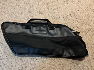 Harley Davidson Black Faux Leather + Canvas Duffle Bag Travel Carry On - Picture 1 of 4