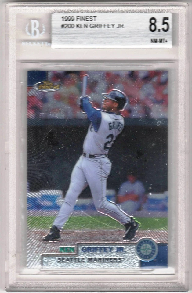 1999, TOPPS FINEST, KEN GRIFFEY, JR, SEATTLE MARINERS, CARD # 200, BECKETT 8.5 - Image 1 of 1